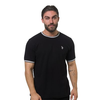 عکس تیشرت مردانه برند یو اس پولو مدل 3101G1 مشکی