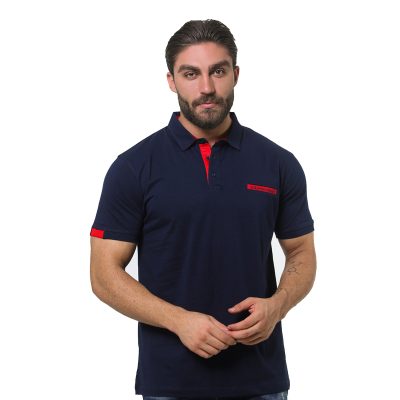 عکس پولوشرت مردانه برند یو اس پولو مدل 3127G3 سرمه‌ای