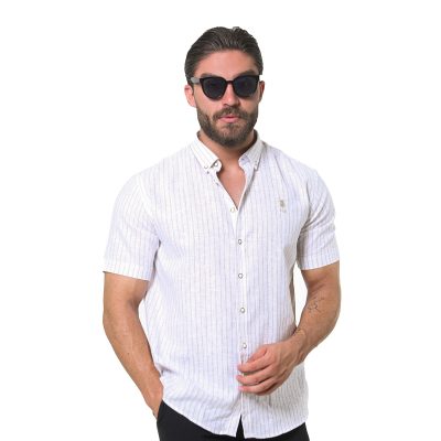 عکس پیراهن مردانه برند یو اس پولو مدل 3212G3 سفید