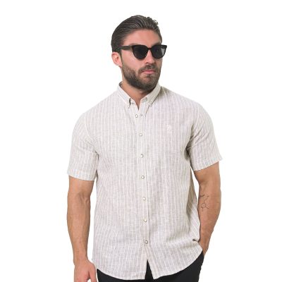 عکس پیراهن مردانه برند یو اس پولو مدل 3212G3 قهوه‌ای