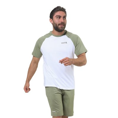 عکس ست تیشرت شلوارک مردانه برند یو اس پولو مدل 33746G2 سبز