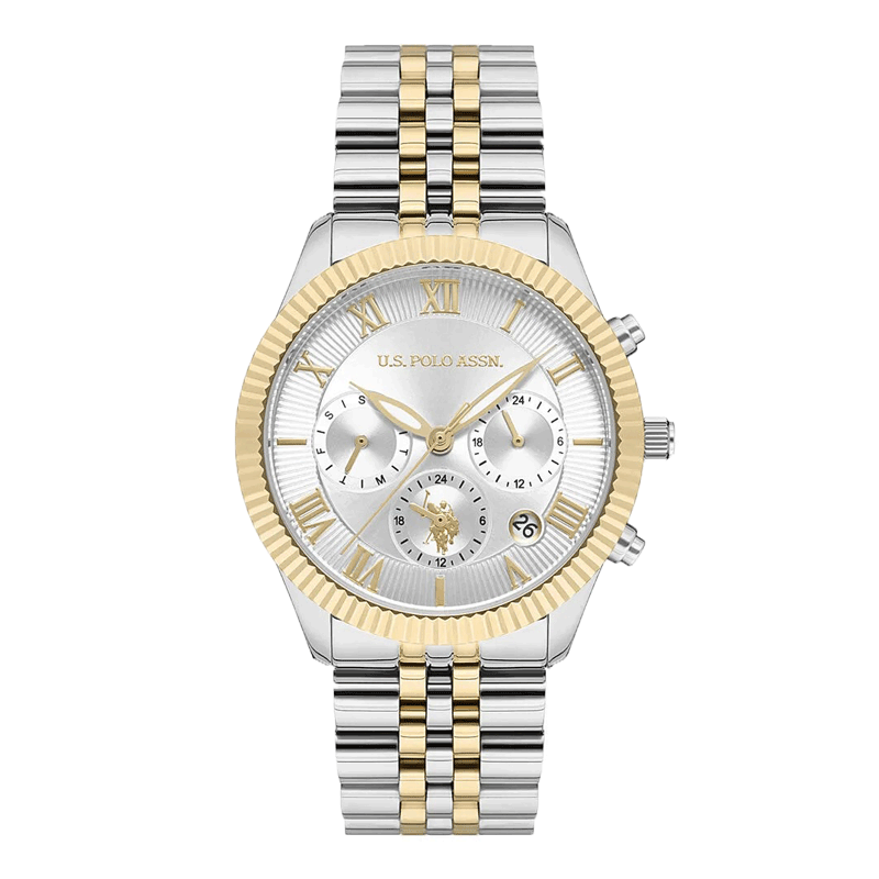 عکس ساعت مچی زنانه برند یو اس پولو مدل USPA2040A نقره‌ای