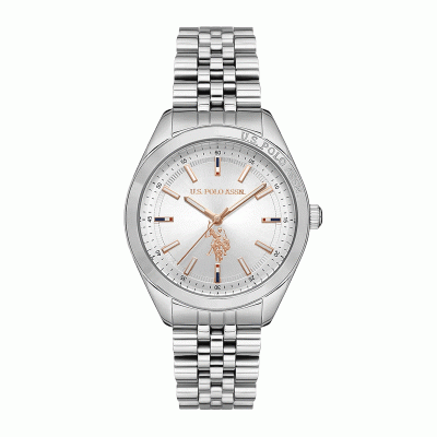 عکس ساعت مچی زنانه برند یو اس پولو مدل USPA2041B نقره‌ای