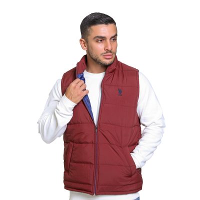 عکس پافر مردانه برند یو اس پولو مدل 3437G1POLO زرشکی