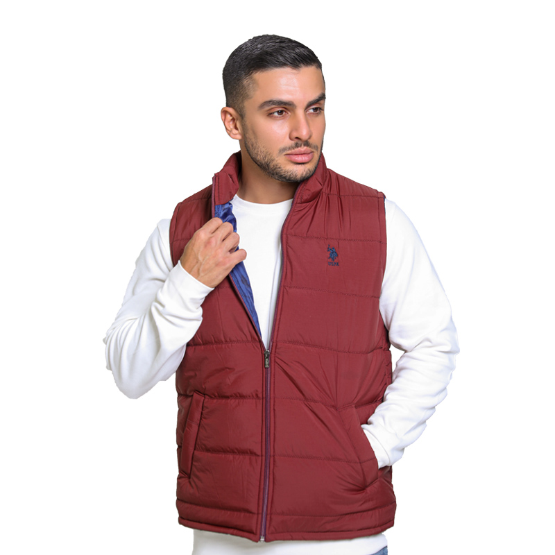 عکس پافر مردانه برند یو اس پولو مدل 3437G1POLO زرشکی