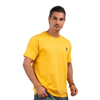 عکس مدل تیشرت مردانه برند یو اس پولو مدل 3101H3POLO زرد