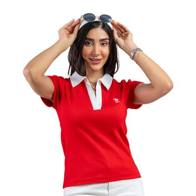 عکس مدل پولوشرت زنانه برند یو اس پولو مدل 2127H4POLO قرمز