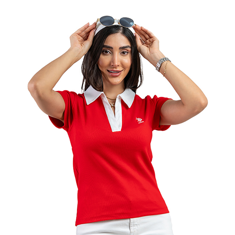 عکس مدل پولوشرت زنانه برند یو اس پولو مدل 2127H4POLO قرمز